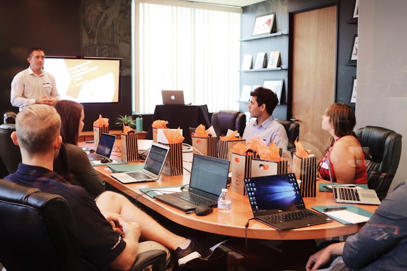 Leadership training session in a boardroom